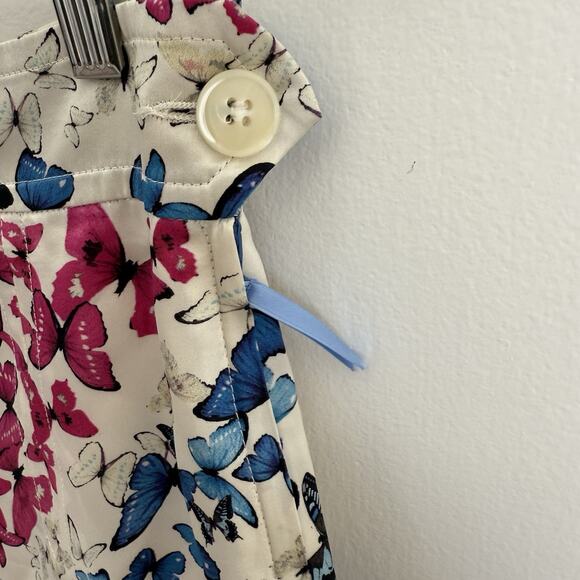 Paul Smith Blue Novelty Print Butterfly 100% Silk Pencil Midi Skirt US 10/UK14 - Picture 3 of 8